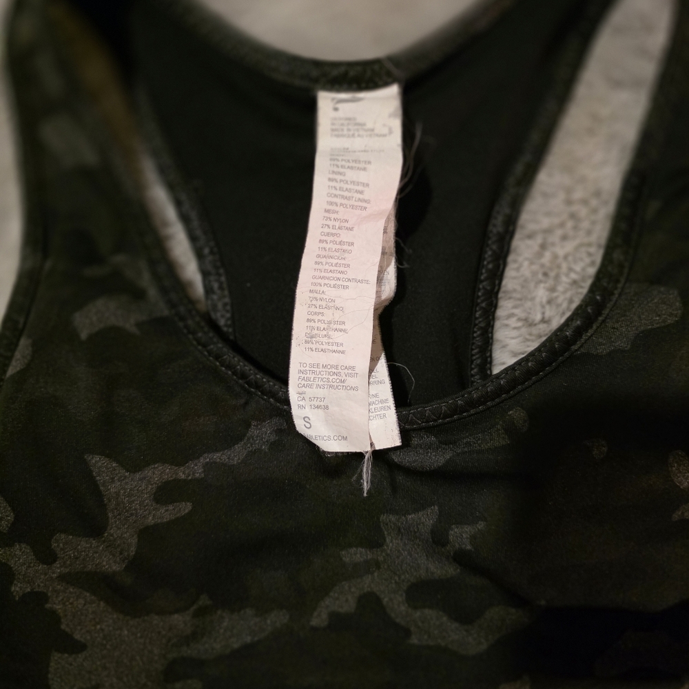 Fabletics Black and Gray Camo Sports Bra - Picture 2 of 3